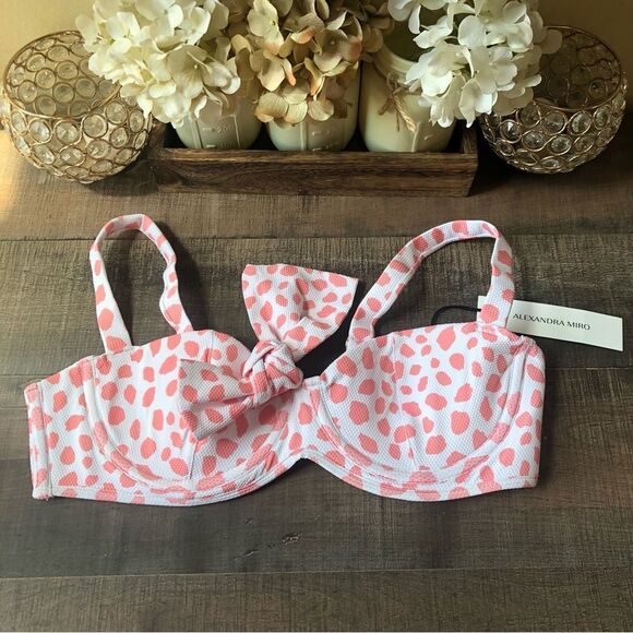 Alexandra Miro Clara Bikini Top Leo Print Pink - Picture 3 of 5